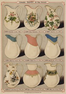 Página do catálogo do Grand Depot de Porcelaines, Faiences et Verreries (cor litho) de French School