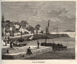 Paimboeuf - Loire-Atlantique, na região Pays de la Loire - gravura em "La France illustree: geographie, histoire, administration statistique" de V.-A. Malt-Brown. 1884 de French School