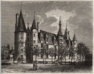 Palais ducal de Nevers - Chateau du 15 - 16th century - gravura em "La France illustree: geography, history, statistical administration" de V.-A. Malt-Brown. 1884 de French School
