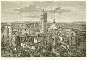 Panorama da catedral de Siena (gravura) de French School