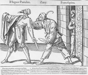 Pantalone, Zanni e Franceschina, cena da Commedia dell