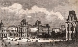 Paris Le Louvre - gravura em "La France illustree: geography, history, administration statistique" de V.A. Malt-Brown. 1884 de French School