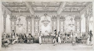 Café parisiense no início do século XIX. de French School