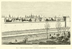 Parte do recinto de Charles V, atualmente Jardim do Palais-Royal, ver placa VI de French School