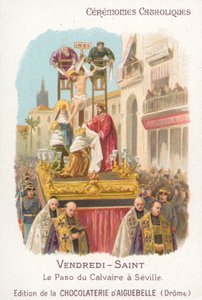 Paso do Calvário, Sexta-feira Santa, Sevilha (chromolitho) de French School