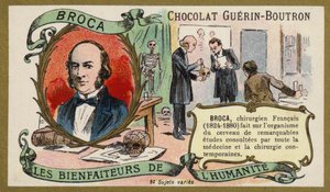 Paul Broca, médico, anatomista e antropólogo francês (chromolitho) de French School