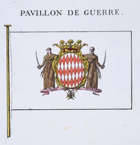 Pavillon de Guerre, detalhe de Flags from Monaco (ver 103834), de um livro francês de Flags, c.1819 de French School