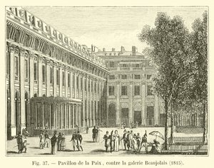 Pavilhão da Paz, contra a Galeria Beaujolais, 1815 de French School