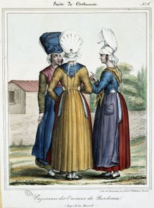Camponeses de Bordeaux - litografia de French School