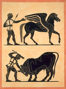Pegasus, com Hércules matando o Touro, publicou 1808-10 de French School