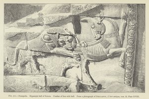 Persépolis, Corredor de Hipócrates de Xerxes, Combate de leão com touro de French School