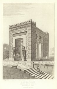 Persépolis, Propileus de Xerxes, Perspectiva, restaurada por Ch Chipiez de French School