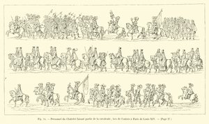 Staff Chatelet parte da cavalgada, na entrada de Paris de Louis XIV de French School