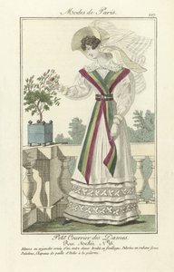 Petit Courrier des Dames, Rue Meslee No. 25, de Modes de Paris, pub. 1824 (gravura a cores) de French School