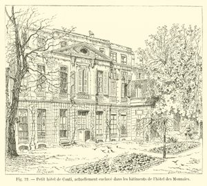 Pequeno hotel Conti, atualmente enclave nos edifícios do Hotel des Monnaies de French School