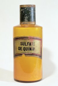 Frasco farmacêutico de quinino (vidro)