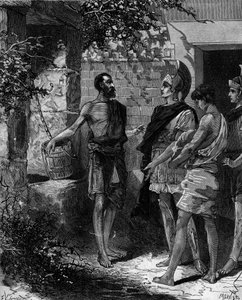 Phocion (Phokion) (402 AC - 318 AC) é uma estratégia ateniense e orador que recebe os enviados de Alexandre o Grande após a vitória de Arbelles. de French School