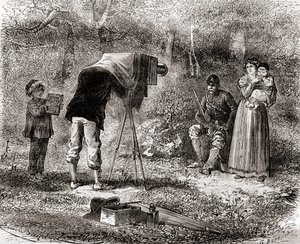 Fotografia do século XIX, de Les Merveilles de la Science, publicado c.1870 (gravura) de French School