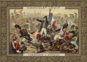 Pierre Cambronne, general francês, na batalha de Waterloo, 1815 de French School