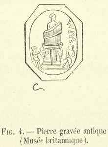 Pedra antiga gravada, Museu Britânico (gravura) de French School