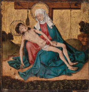 Pieta (tempera e folha de ouro no painel) de French School