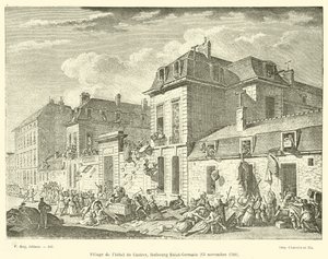 Pilhagem do Hotel Castres, Faubourg Saint-Germain, 13 de novembro de 1790 de French School