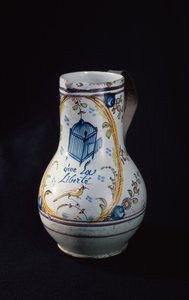 Jarra com a inscrição Vive la Liberte, 1789 (cerâmica) de French School