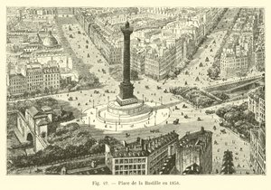 Place de la Bastille em 1858 de French School