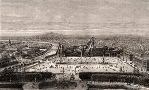 Place de la Concorde em Paris - gravura em "La France illustree: geography, history, statistical administration" de V.A. Malt-Brown. 1884 de French School
