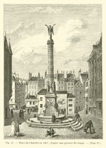 Place du Châtelet em 1807; depois de uma gravura de tempo de French School