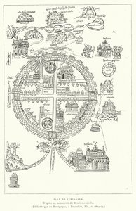 Plano De Jerusalém (gravura) de French School