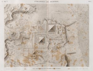 Plano das pirâmides de Memphis e arredores de French School
