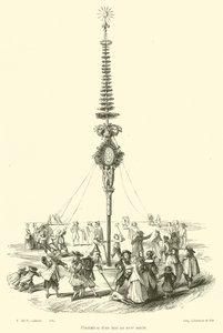Plantio de uma maio no século XVII (gravura) de French School