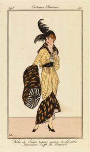 Prato 110 de "Costumes Parisiens" (trajes parisienses) de French School