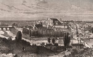 Poitiers - gravura em "La France illustree: geographie, histoire, administration statistique" de V.A. Malt-Brown. 1884 de French School