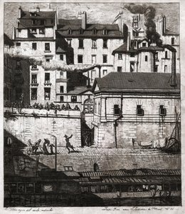 Polícia em Paris. (gravura, ca. 1860) de French School