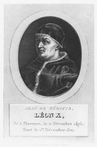 Papa Leão X, Giovanni di Lorenzo de Medici (gravura) de French School