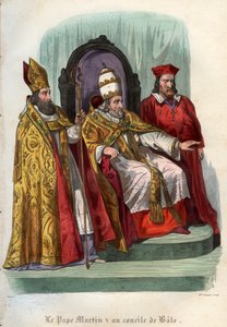 Papa Martin V (1368-1431) no Conselho de Basiléia (Concile de Bale) em 1431