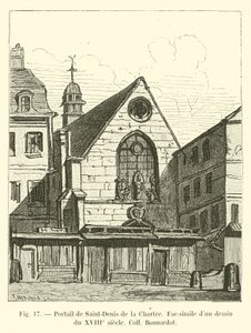 Portal de Saint-Denis de la Chartre, Fac-símile de um desenho do século 18 Coll Bonnardot de French School