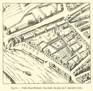 Porte Saint-Bernard, fac-símile do plano de F Quesnel, 1608 de French School