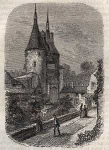 Porte de la Craffe, um vestígio de Nancy de fortificações medievais, erigido no século 14 ao norte da cidade velha - gravura na “Histoire de France” de Victor Duruy de French School