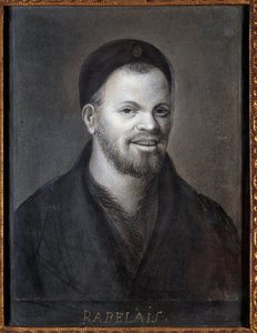 Retrato assumido de François Rabelais (1494-1553), escritor e médico francês. Desenho da Escola Francesa, 22,5 x 17 cm de French School