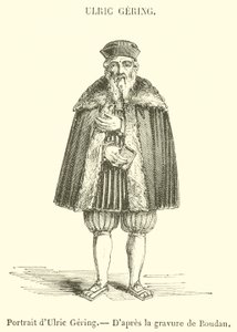 Retrato de Ulric Gering (gravura) de French School