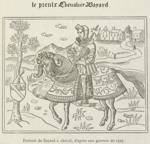 Retrato de Bayard a cavalo (gravura) de French School