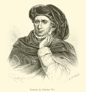 Retrato de Carlos VI (gravura) de French School