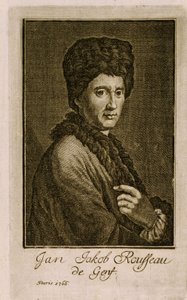 Retrato de Jean Jacques Rousseau (1712-1778). Trabalho anônimo, gravura de 1766. Arte francesa de French School