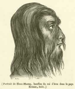 Retrato de Shwe-Maong, bobo do rei de Ava em Burma, Índia (gravura) de French School