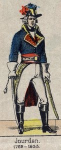 Portrait en pied de Jean Baptiste, Comte Jourdan, marechal de France (1762-1833) Imagem de Epinal do final do século XIX. de French School
