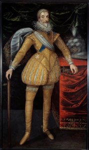 Retrato no pé de Jean Louis de Nogaret de Valletta (1554-1642) Duque de Epernon. Pintura da Escola Francesa de French School