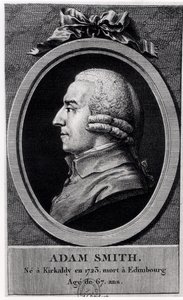 Medalhão de retrato de Adam Smith (1723-1790) de French School